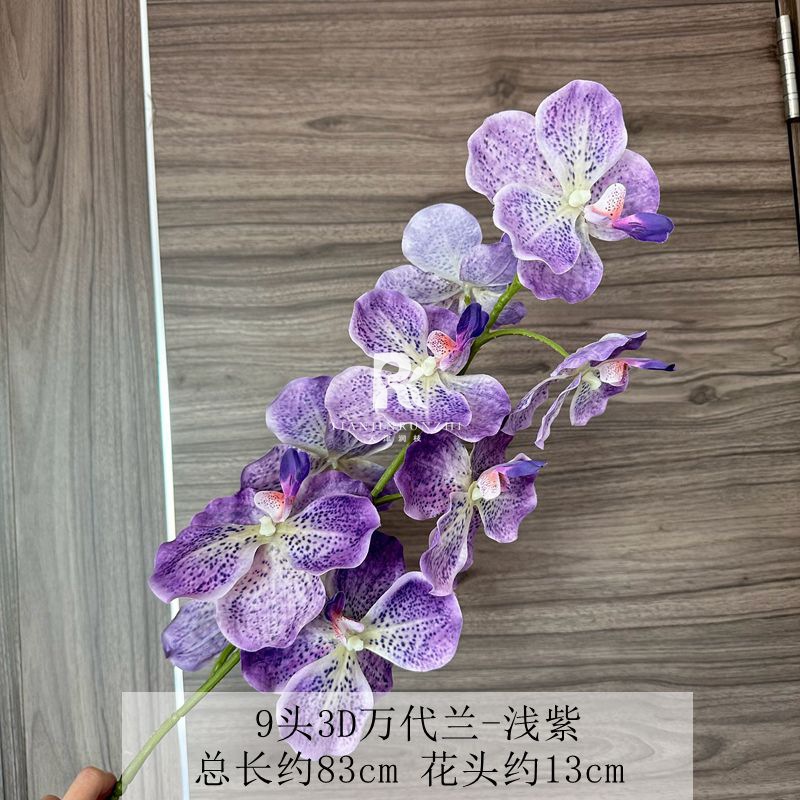 跨境新款仿真花万代兰假花胡姬兰婚礼插花装饰酒店橱窗布置道具详情11
