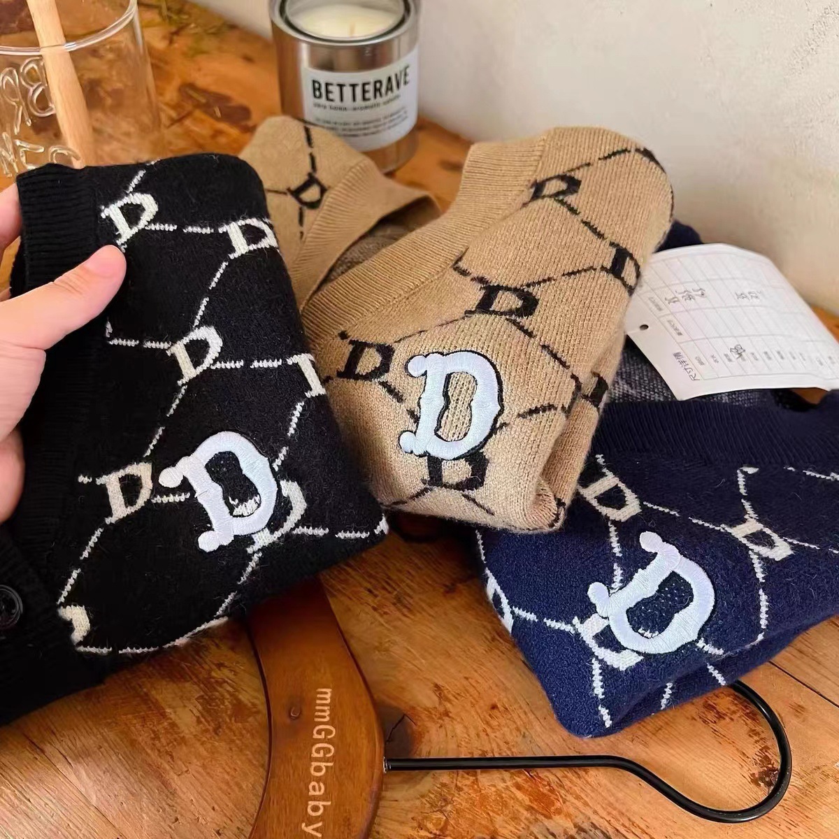 儿童毛衣新款外套潮牌经典款开衫刺绣字母满印提花男女童跨境专供详情3