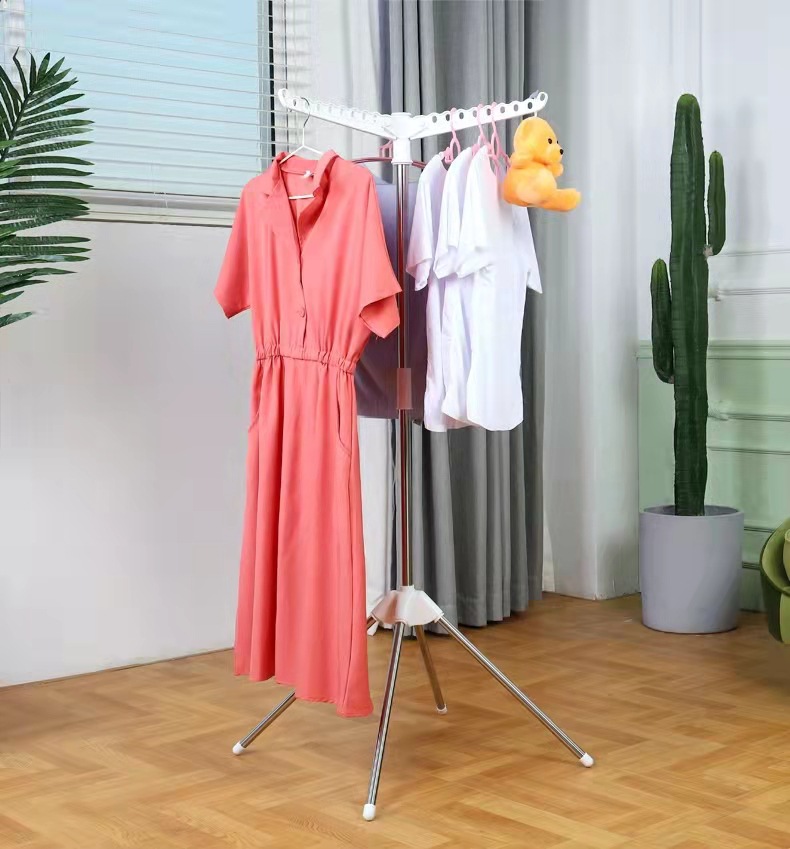 2022 New travel clothes rack, rotating and folding clothes drying rack, baby drying rack, infant clothes drying rack, floor-standing towel rack pic 5