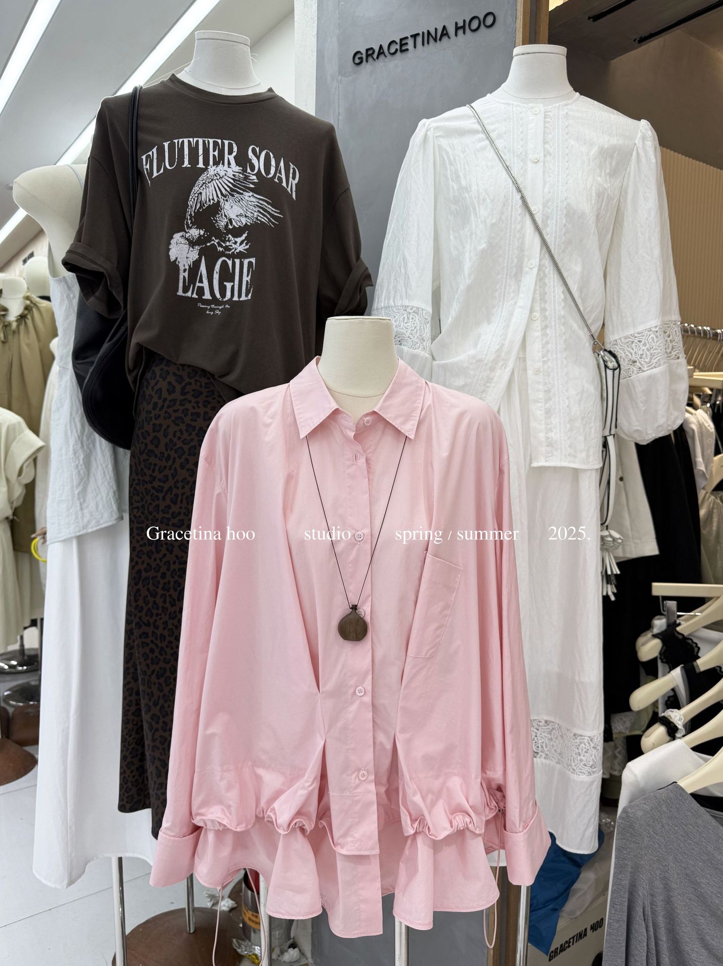 Early spring new release: 2025 Thirteen Lines Simple, retro, laid-back, loose, versatile printed round-neck short-sleeved T-shirt for women pic 2