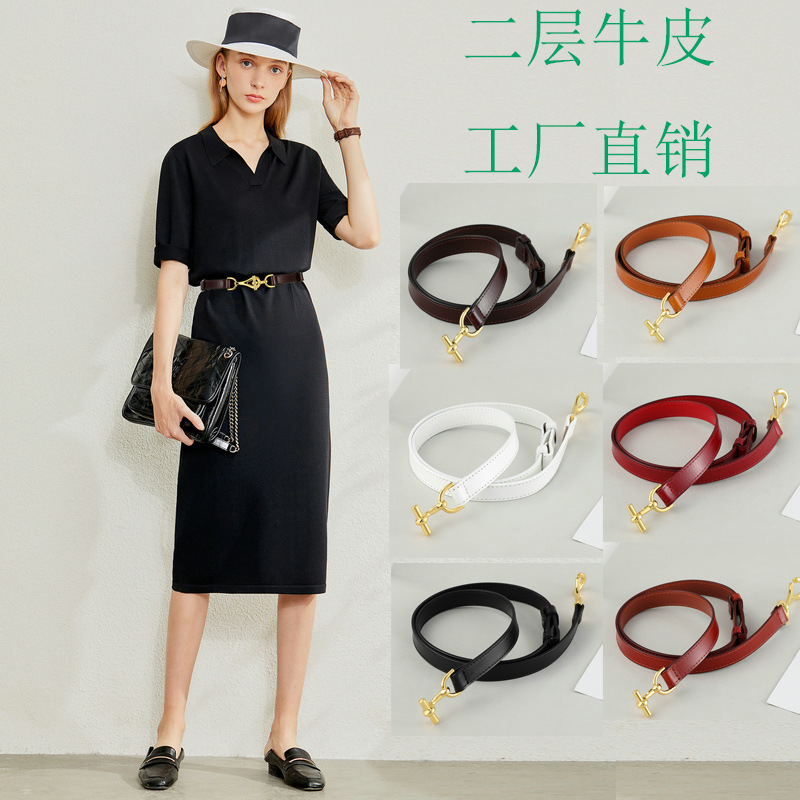 Adjustable genuine leather belt with button-down waist, fashionable and versatile dress suit, a new retro cowhide belt that is popular among Internet celebrities pic 7