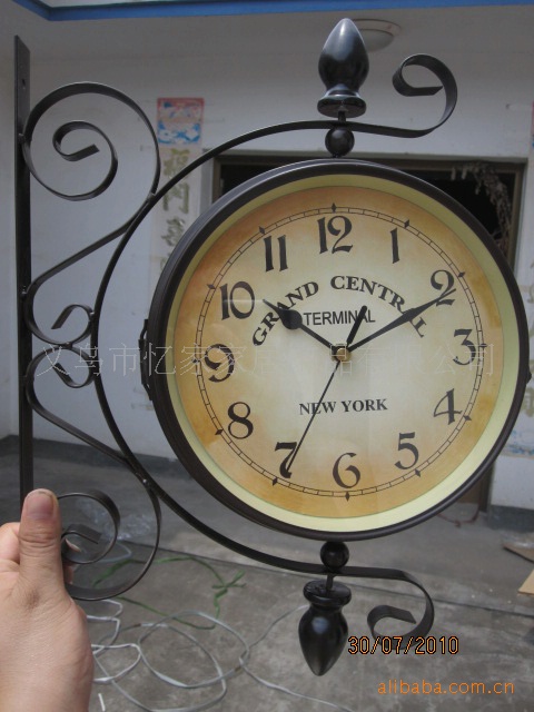 双面挂钟创意美式两面挂表详情17