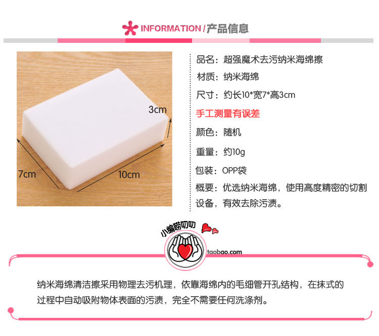 Magical Nano Sponge Magic Cleaning Sponge Super Stain-Removing Magic Wipe Sponge Wipe Household Creative Cleaning Wipe pic 1