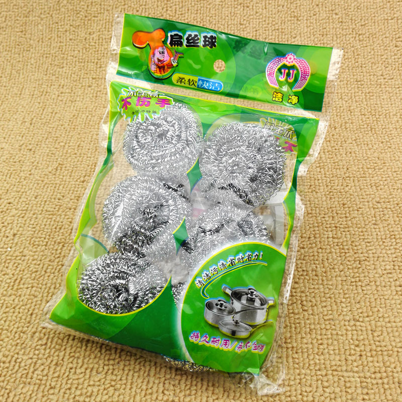 D1141 bag of 6 steel wool balls, iron wool balls, dishwashing brush, steel wool ball pot cleaning wonder, Yiwu, 2 yuan pic 3