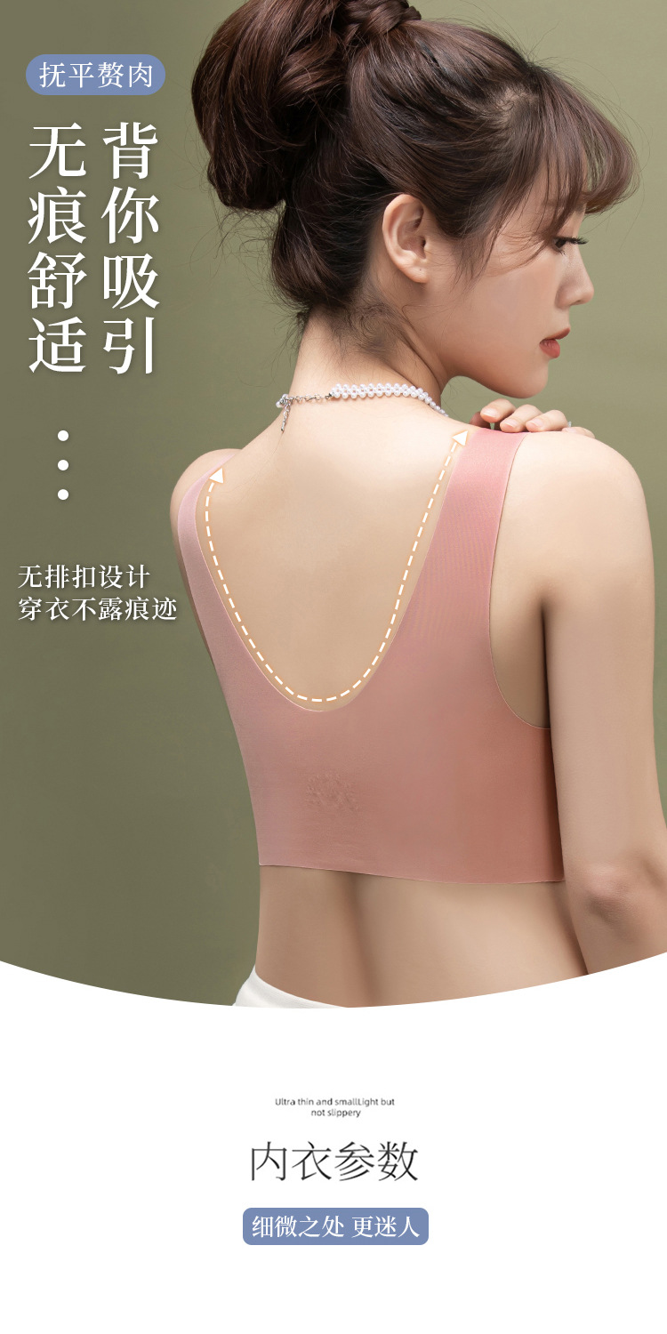 大码文胸200斤m高弹无痕蕾丝内衣女无钢圈防下垂运动睡眠薄款胸罩详情10