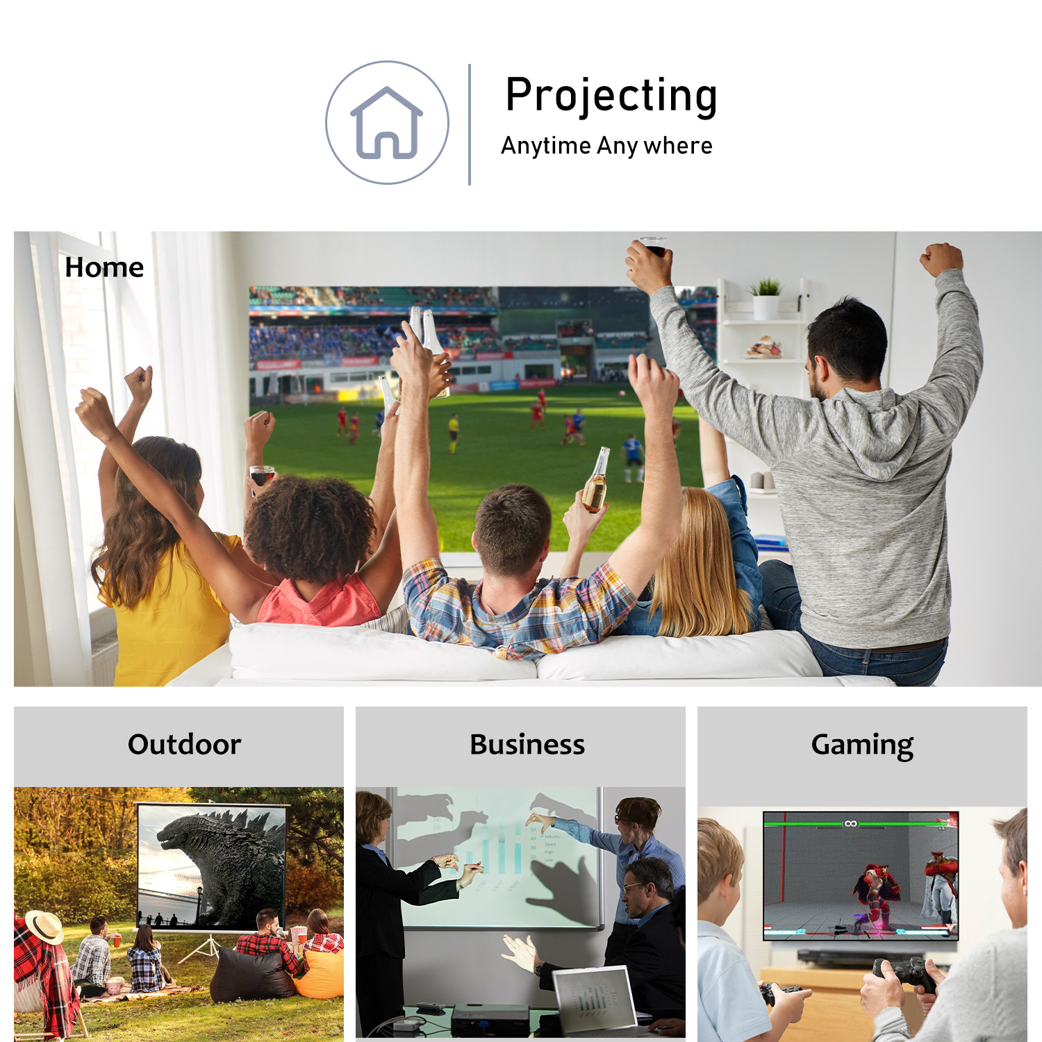 The new A6 projector is a home wifi wireless all-in-one machine and a high-definition 4k mini projector for home use pic 3