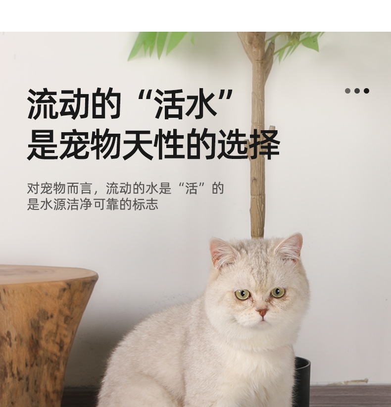 猫咪饮水机智能循环静音出水喝水插电大容量宠物饮水机狗饮水器详情3