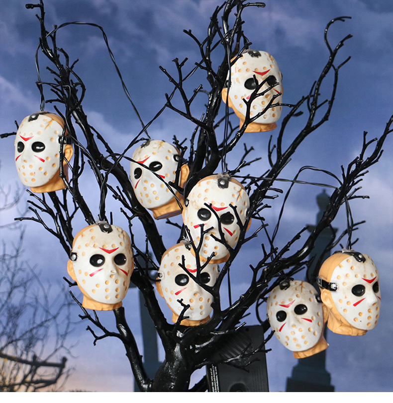 2021 New Halloween Decoration Ghost Festival Jason led light String, Skull Ghost Eye Ghost Pumpkin decorative light string pic 2