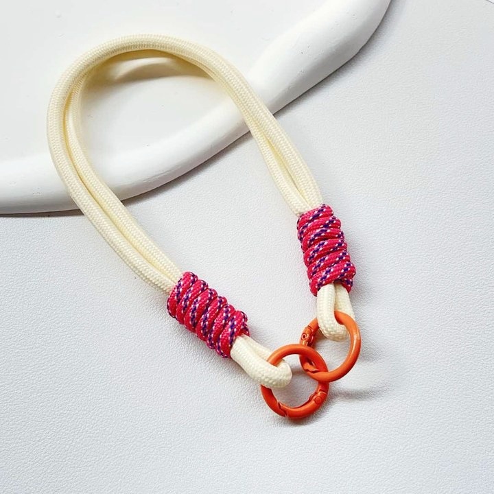 简约ins拼色编织绳短款手机挂绳ccd相机挂件手提挂饰男女腕带双扣详情6