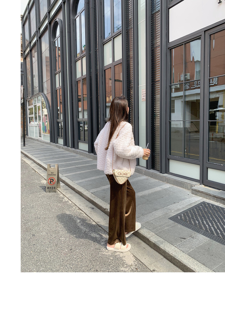 冬季新年羊羔毛皮草短款女网红羊剪绒布加迪全羊毛年轻短外套详情71