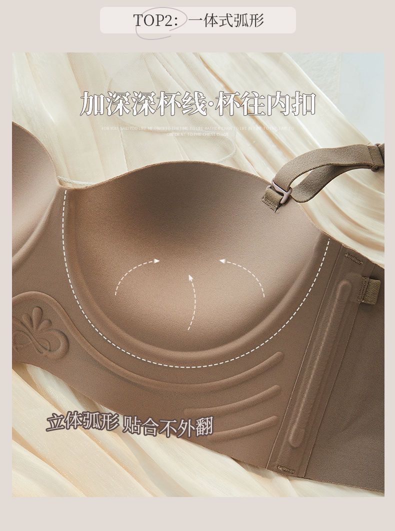半杯内衣小胸聚拢显大无痕文胸无肩带防滑上托收副乳防下垂文胸罩详情14