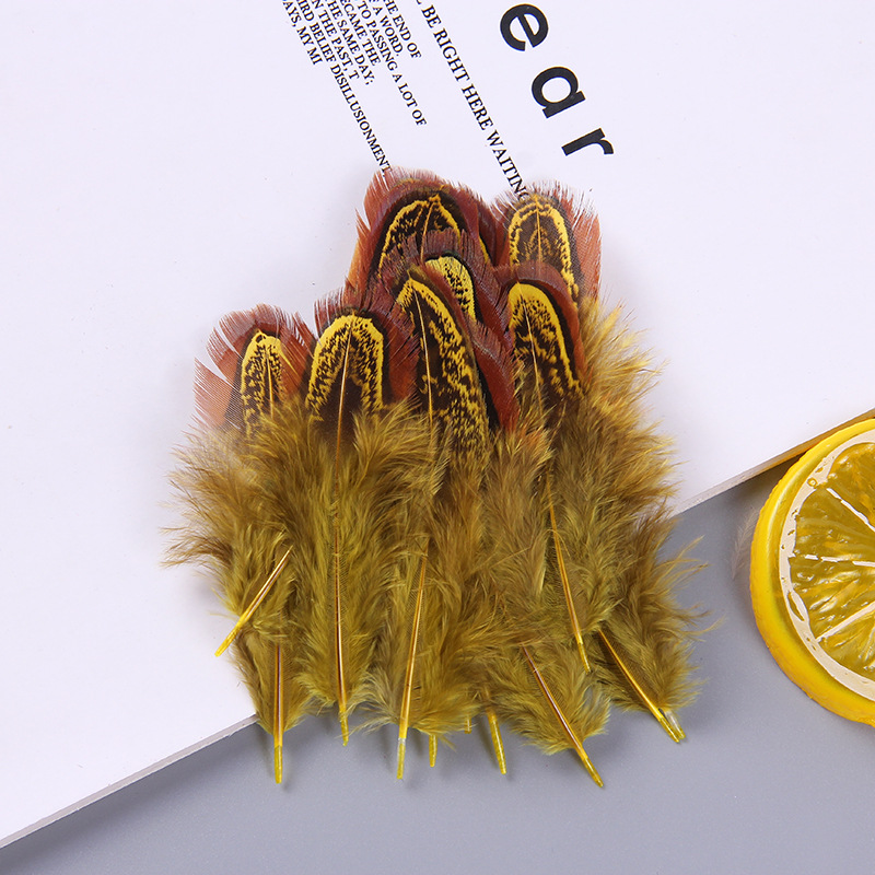 厂家批发珍珠鸡毛彩色羽毛 服装DIY手工工艺品饰品耳环材料野鸡毛详情21