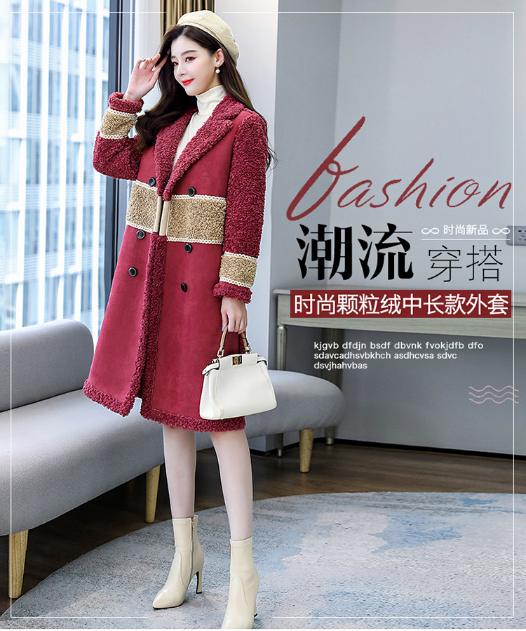 A new and fashionable Korean-style granular fleece and fur integrated woolen coat for women in winter pic 1