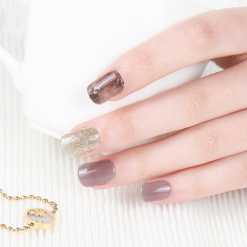 Wholesale of finished wearable nails, summer new style nail patches, short wearable nails, wholesale of gradient and smudging wearable nails, exclusively for export pic 12