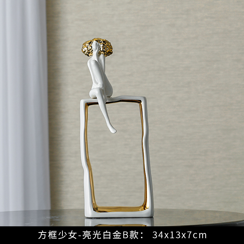 chinagoods modern character photo frame ornaments, entrance TV cabinet, wine cabinet, art handicrafts, simple and creative home decoration for the living room pic 2