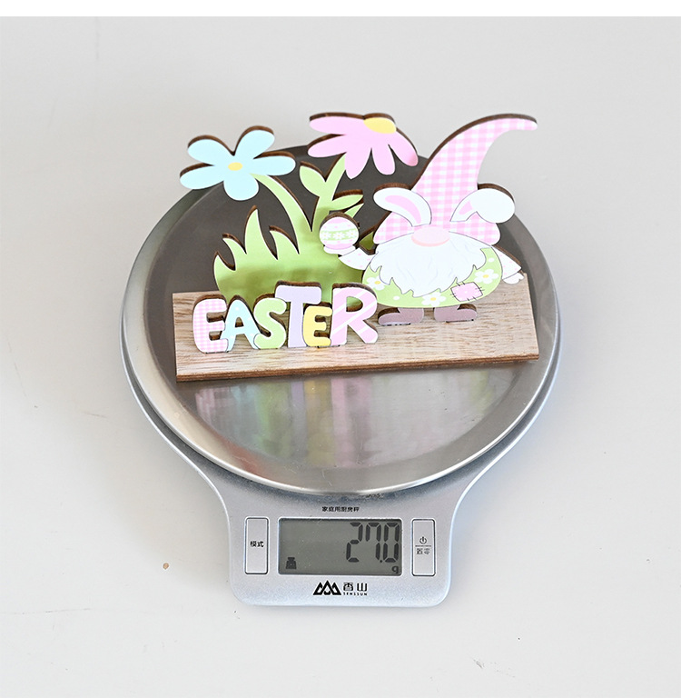 New cross-border Haobei Easter decorations, Easter wooden printed ornaments, Easter atmosphere setting pic 14