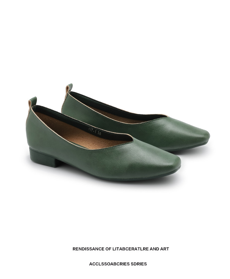 外贸跨境新款小方头浅口女士单鞋软底V口纯色工作鞋117-1#详情32