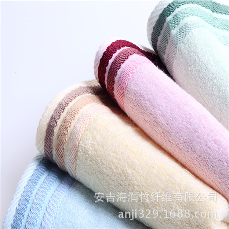 竹润品牌厂家现货团购竹纤维毛巾34*76cm4条装礼盒可开票可定制详情9