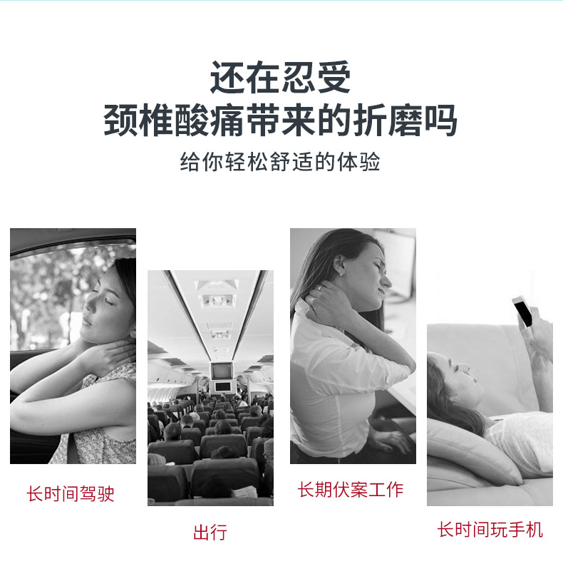 Cross-border best-selling self-inflating U-shaped pillow, a travel, car and plane magic tool, portable press and blow air neck protection pillow pic 2