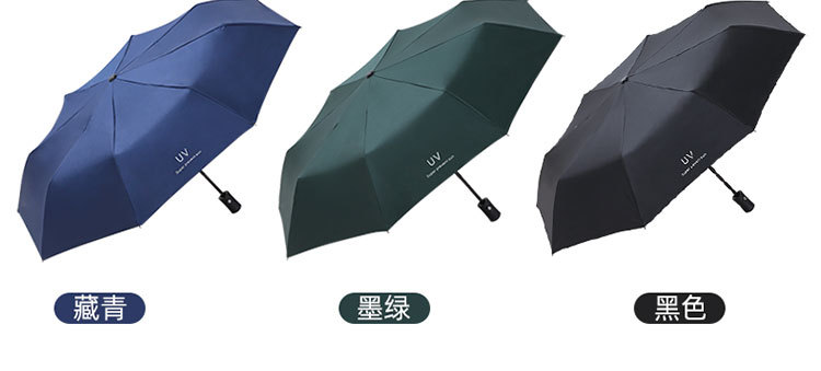 Umbrella advertisement, logo printed on the umbrella, three-fold thick black rubber, fully automatic sun protection umbrella, all-weather umbrella, folding sunshade umbrella pic 16