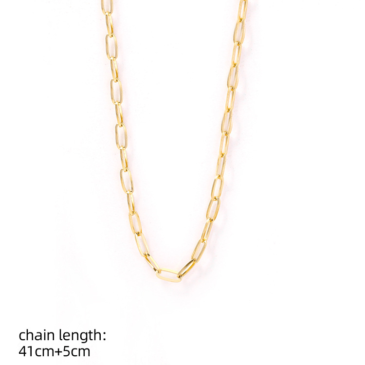 Oval chain, DIY jewelry bracelet, semi-finished accessory, pendant, chain, 18K vacuum electroplated pic 7