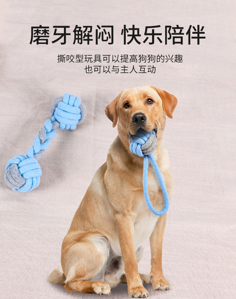 Dog rope knot toys, biting and teething sets, pulling and biting rope teething toys for large, medium and small dogs, interactive toys pic 4