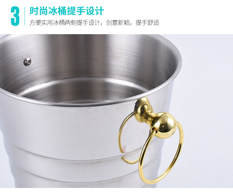 Stainless steel ice bucket, exquisite diamond champagne bucket, bar European-style ice bucket, bamboo joint ice beer bucket, red wine frozen bucket pic 11
