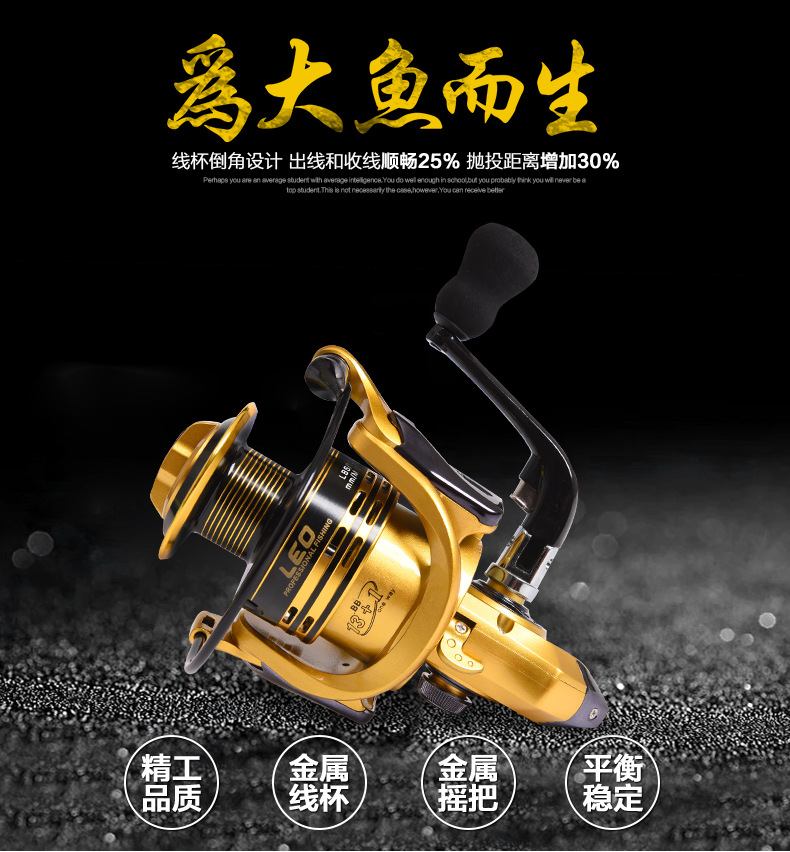 27600 LEO/ LeOU [GT Series Spinning Wheel Fishing Reel] Metal wire rocker arm gapless fishing reel and fishing gear pic 10
