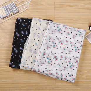 2020 new summer chiffon printed fabric white base printed polyester fabric small floral print dress mask fabric pic 29