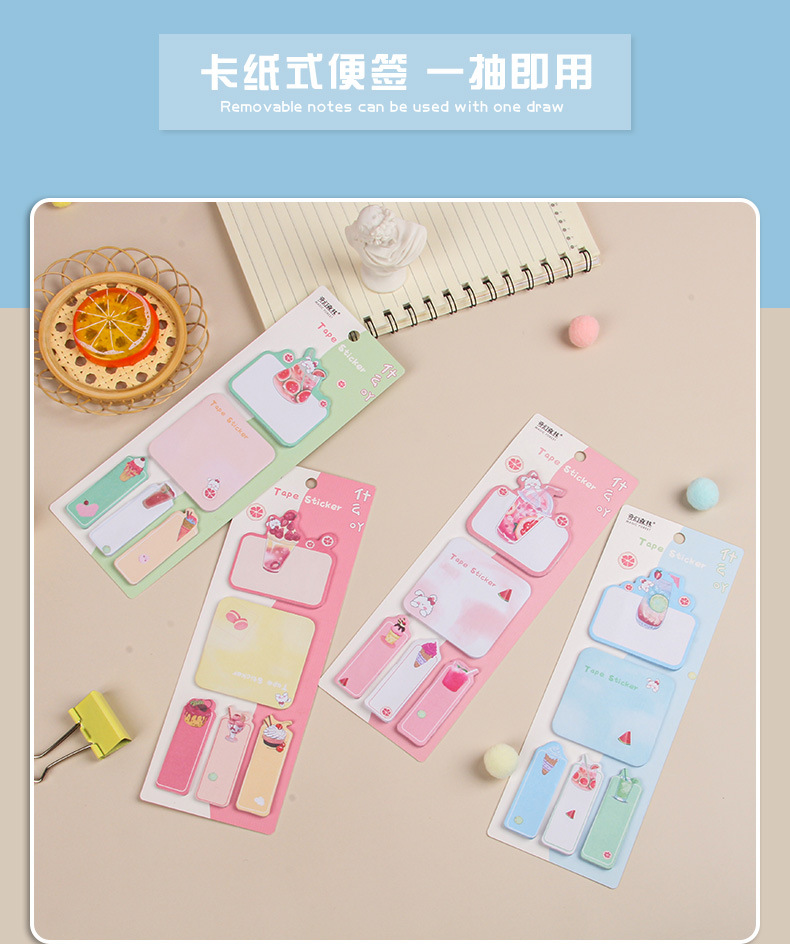 Fruit Juice Rabbit Korean version cute cartoon notepad, tearable portable message note, sticky note, memo pad wholesale pic 4