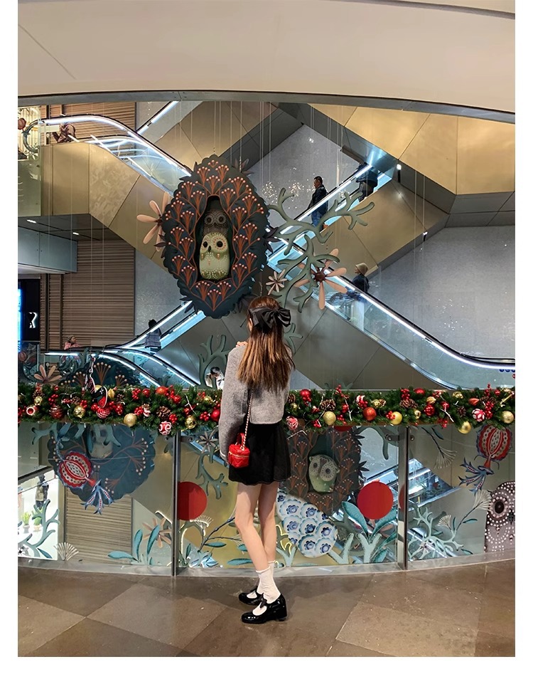 葡萄妈蝴蝶结玛丽珍鞋女法式高跟鞋真皮女鞋小香风粗跟制服皮鞋女详情51