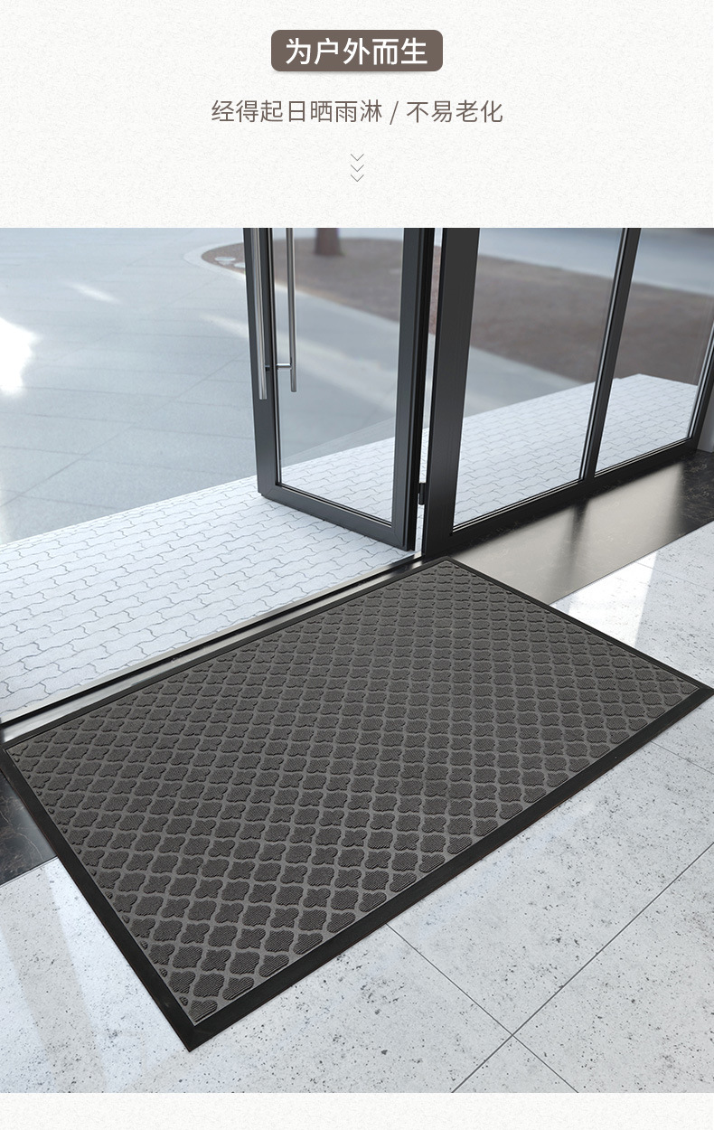 The company building entrance mud scraper mat, outdoor anti-slip rubber floor mat, hotel entrance foot mat, shopping mall advertising carpet pic 8