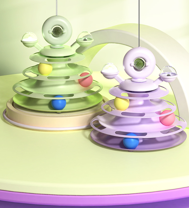 New pet toys: Cat spinning wheel, windmill, mint, feather, cat toy stick, track, play plate, cat toy pic 2