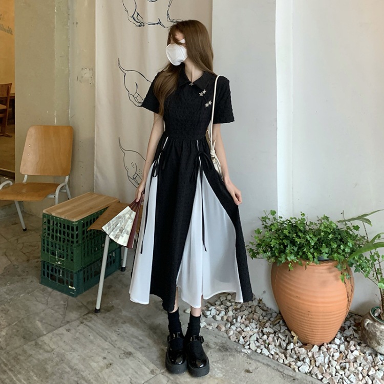 中式改良旗袍连衣裙女夏天2022新款设计感收腰短袖中长款裙子女装详情28