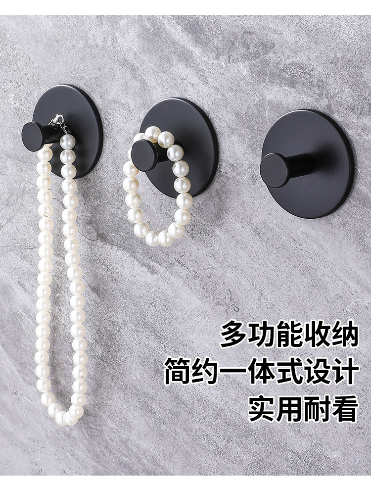 跨境新款无痕粘钩不锈钢单钩浴室挂钩入户衣帽钩卫生间浴袍挂衣钩详情8