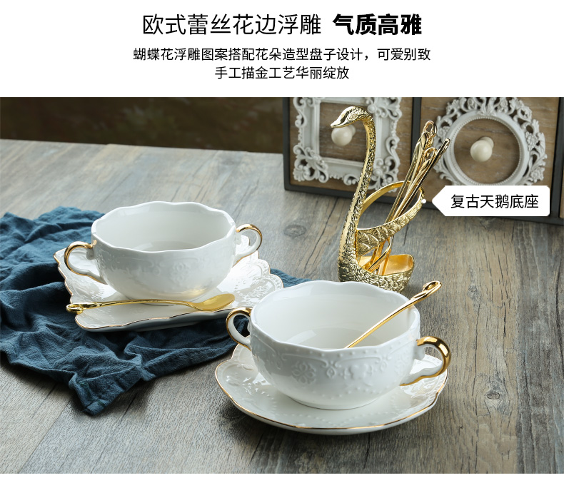 欧式浮雕蝴蝶宫廷手绘描金边陶瓷骨瓷圆盘子正方蛋糕碟西餐牛排盘详情8