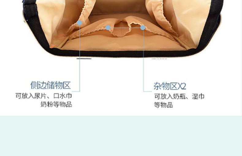Factory direct sales Maple Leaf Mom Bag, multi-functional waterproof silk material upgraded version dry and wet separation double-shoulder baby bag pic 36