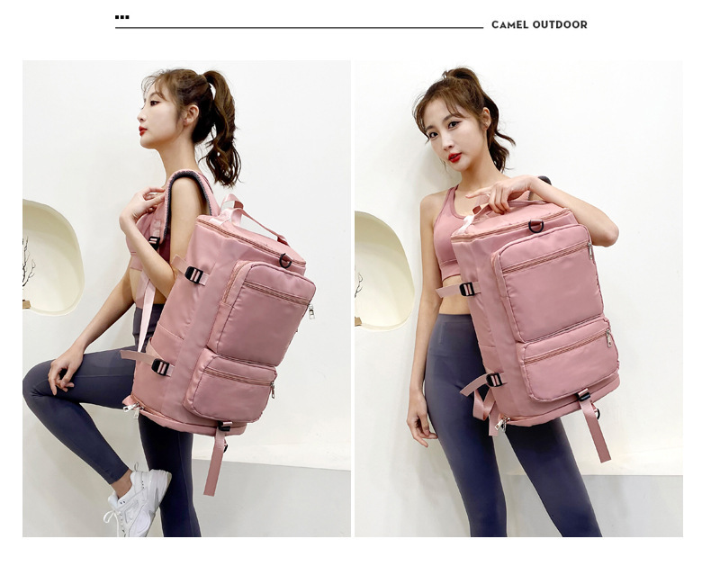 网红旅行包爆款行李包大容量手提干湿分离军训露营双肩包厂家批发详情25