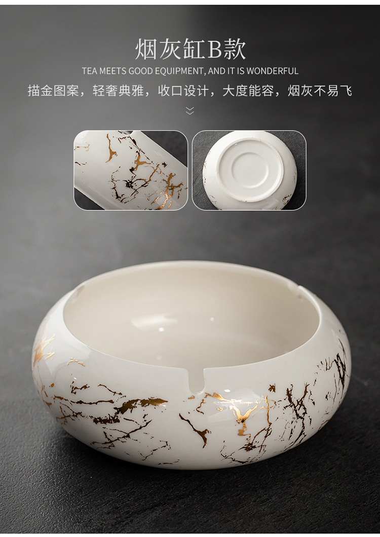 创意烟灰缸大号超大中式个性陶瓷烟缸家用客厅办公室防风烟灰缸详情11