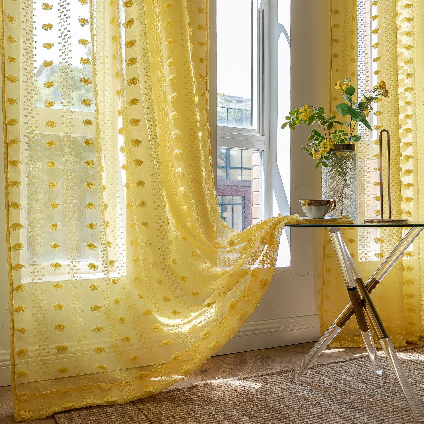 Cross-border best-selling Instagram influencer finished yellow niche light and thin window screen for living rooms and bedrooms. Manufacturer pic 61