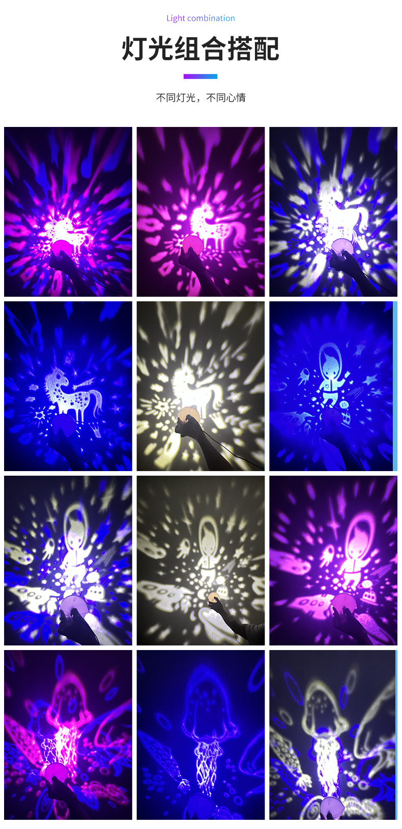 供應创意宇航员 星空灯投影灯 儿童生日礼物礼品多图案氛围小夜灯详情8