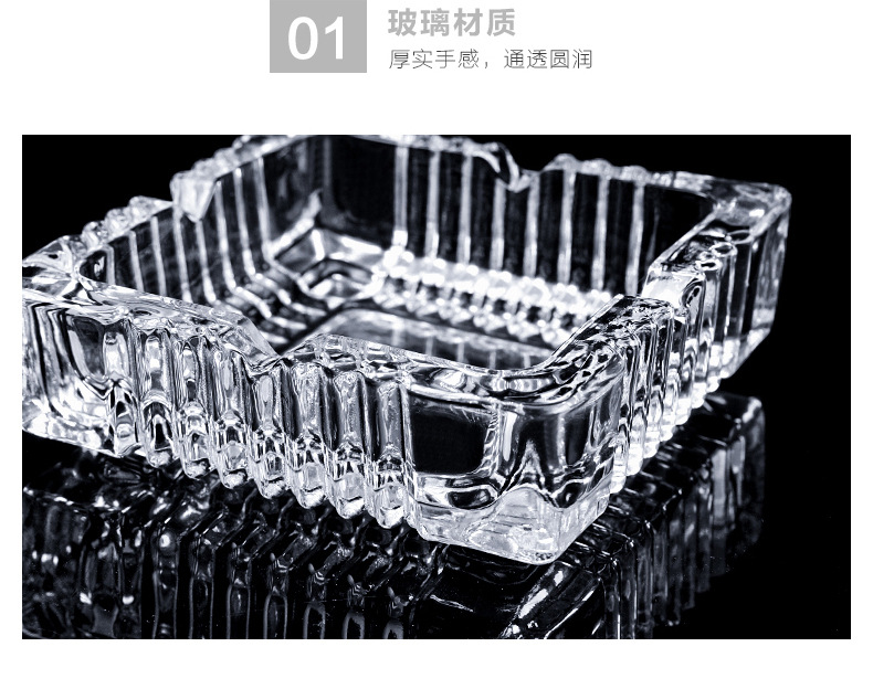 Green Apple Classic ashtray Square Wheel Ashtray YG1016 series wholesale Creative transparent ashtray for hotel and household use pic 9