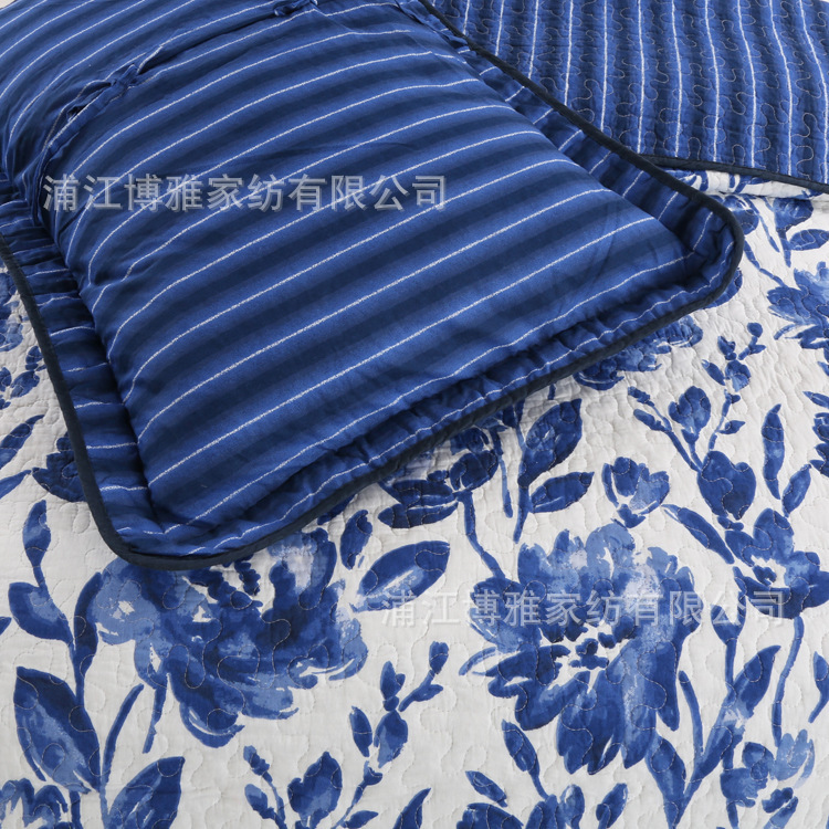 Export Amazon supplies pure cotton bed covers, quilted floral washed quilts, three-piece sets, quilted quilt factory wholesale pic 18