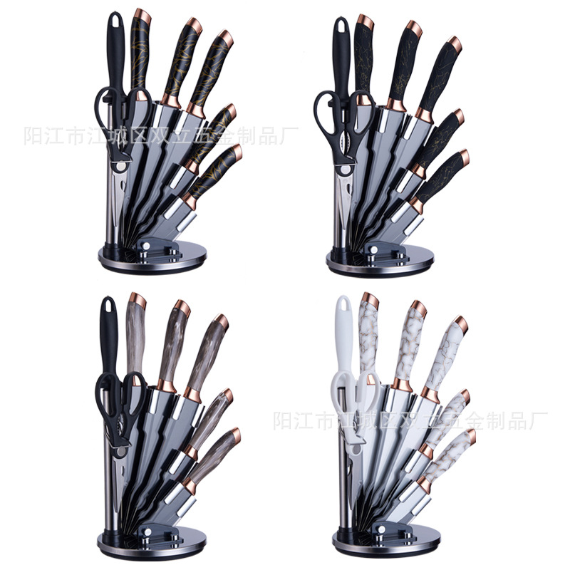 跨境热销不锈钢刀具套装 厨房用品厨具6件套印花刀礼盒水果刀套刀详情2