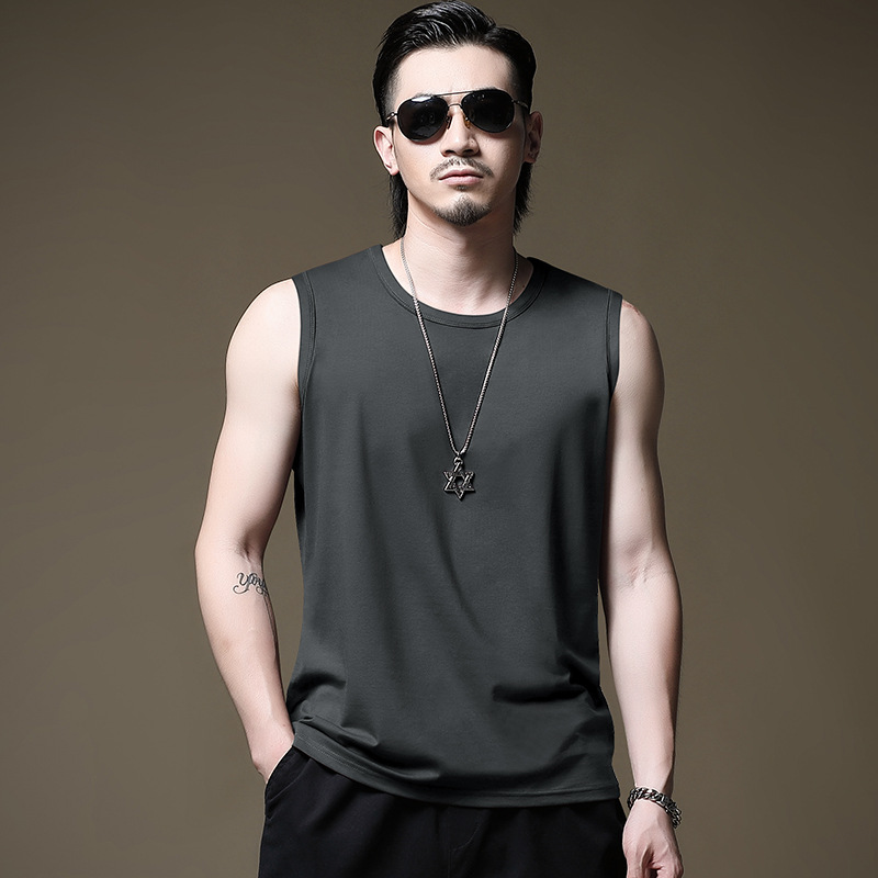 Heavyweight pure cotton short-sleeved T-shirt for men 2024 Summer New trendy youth long-staple cotton half-sleeved all-cotton body T-shirt for men pic 3