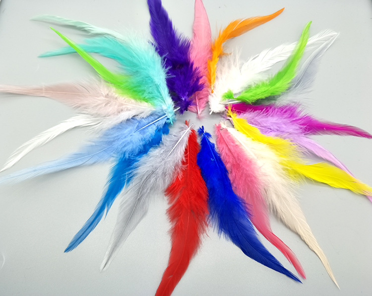 We offer a large supply of 5-6 inch white chicken feather accessories for decorating dreamcatchers, cap flowers, corsages, and DIY colorful feathers pic 19