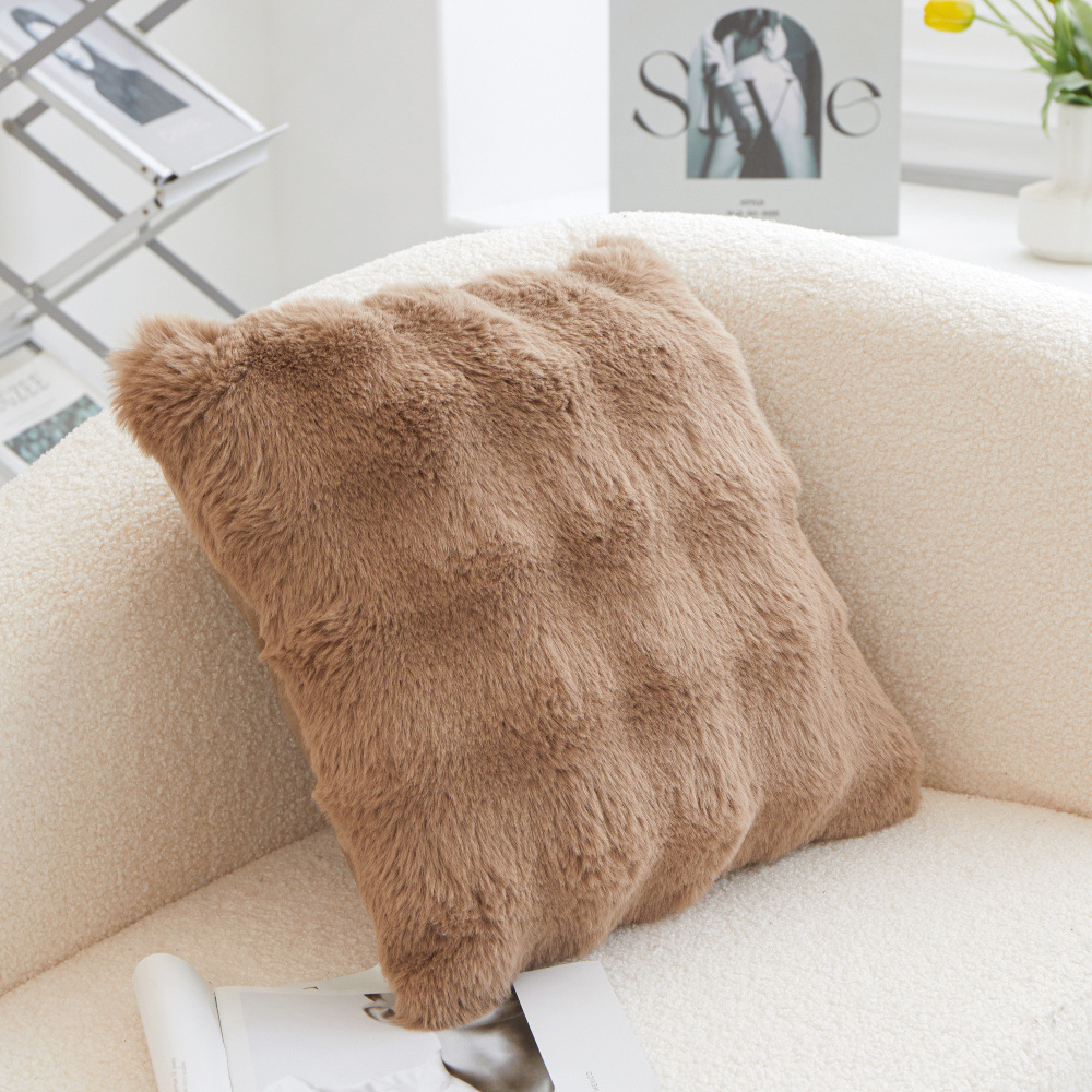 泡泡绒毛绒靠垫套居家沙发现代简约仿兔毛抱枕套卧室床头装饰抱枕详情19