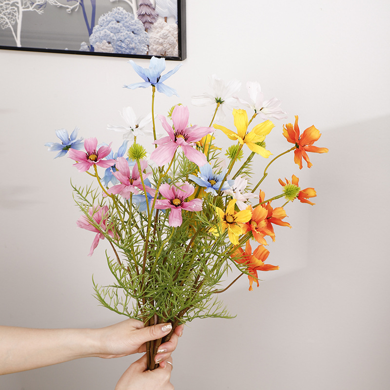 厂家直销仿真小雏菊5头洋甘菊荷兰菊仿真花假花拍摄道具装饰摆件详情1