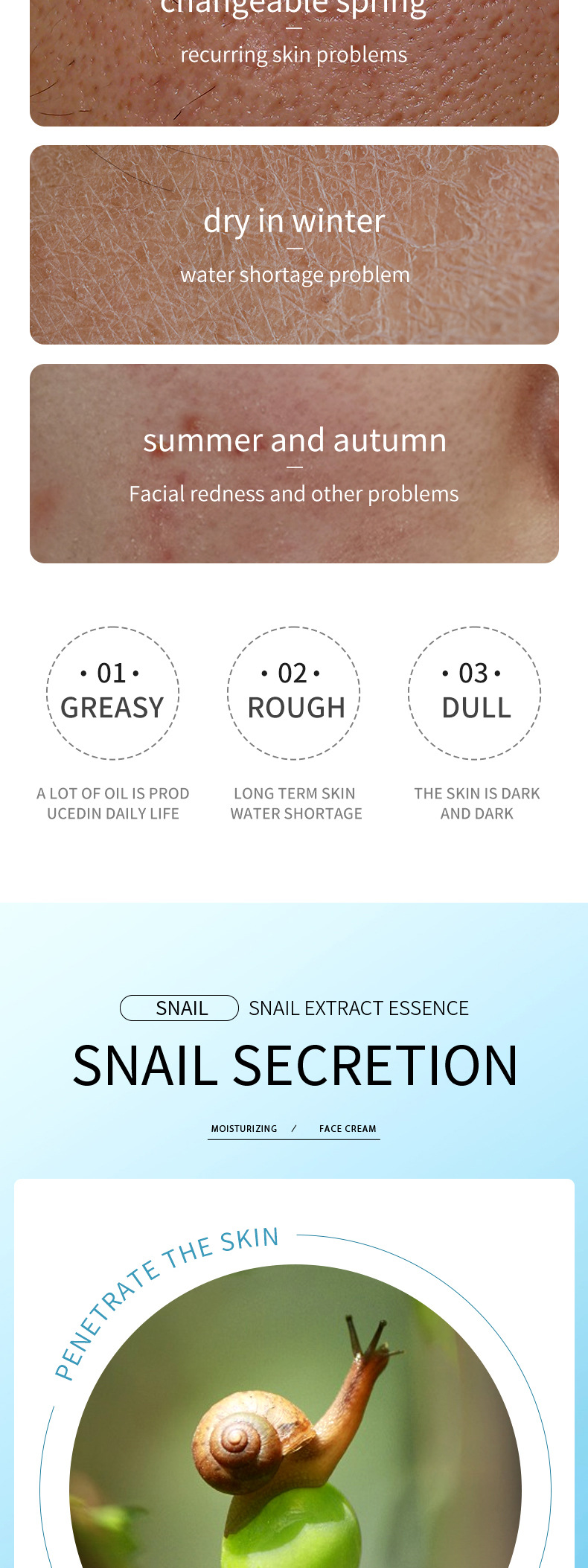 Full-english snail Cream 140g SADOER hydrating, Moisturizing, Nourishing and skin softening cross-border foreign trade live wholesale pic 2