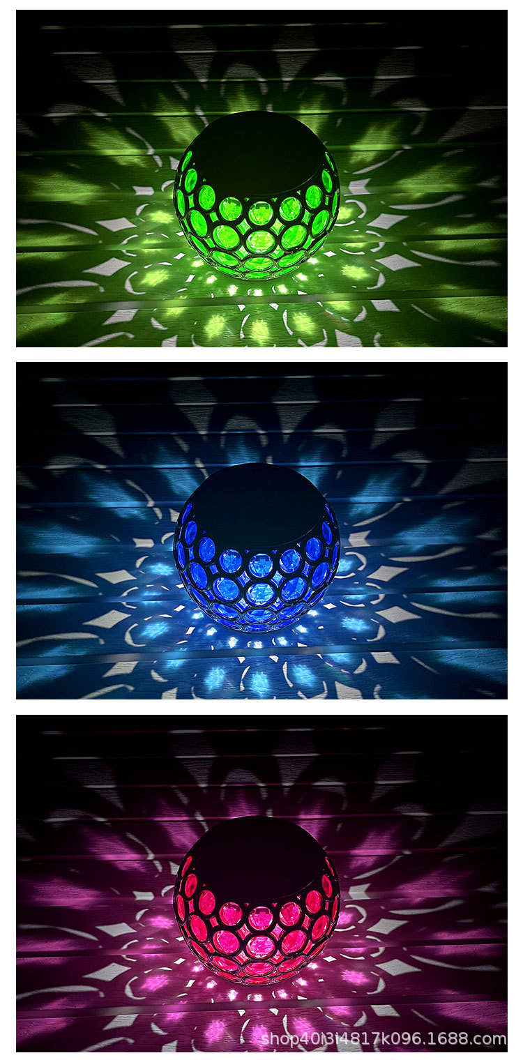 Solar-powered decorative lights, villa courtyard balcony garden arrangement light and shadow atmosphere lights, creative polka dot outdoor night lights pic 6